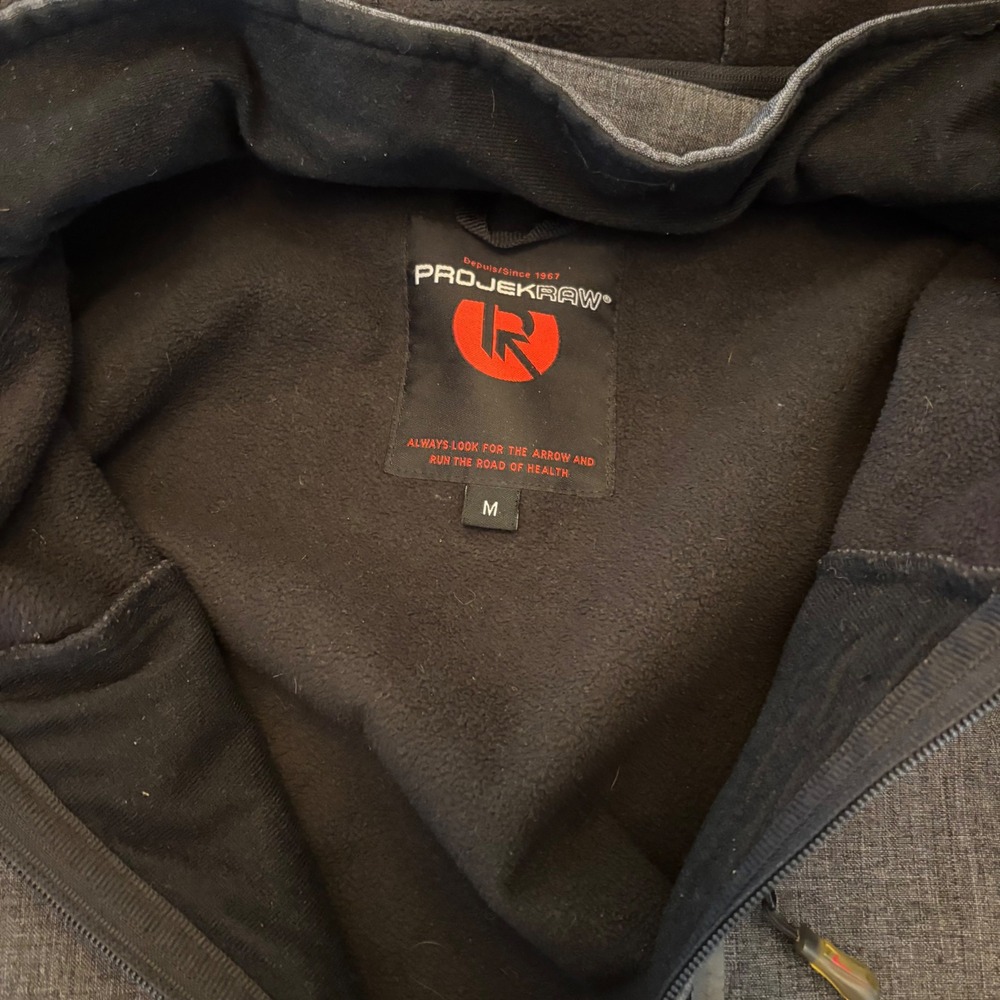 PROJEKA | Gray | Men's M | Softshell Hooded Jacket | Rain Wind Resistant Coat - Picture 9 of 15